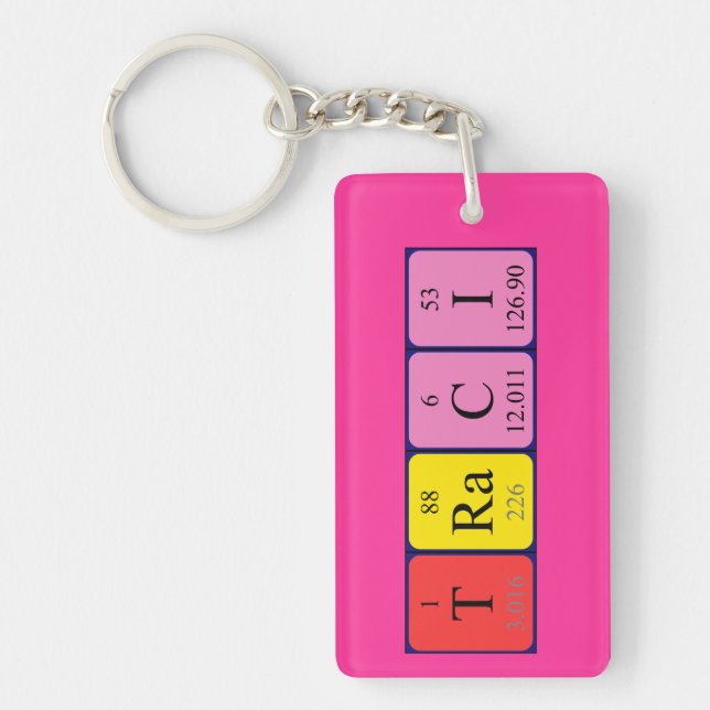 Traci periodic table name keyring (Front)
