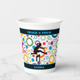 Track and Field Abstract Paper Cups