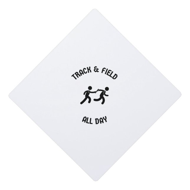 Track and field all day graduation cap topper (Front)