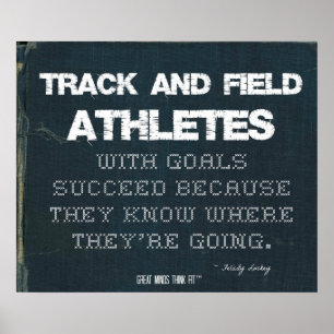 Track and Field Athletes with Goals Succeed: Denim Poster