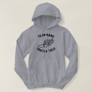 Track and Field Custom Team Name or Text Sports Hoodie
