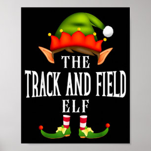 Track And Field Elf Group Funny Christmas Pajama P Poster