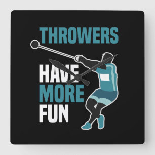 Track And Field Hammer Throw Sport Gift Square Wall Clock