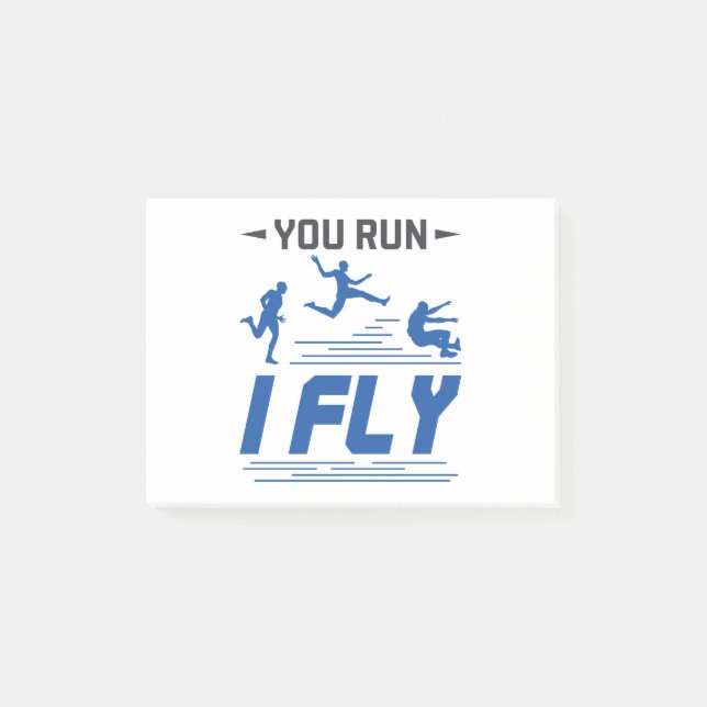 Track and Field Long Jump You Run I Fly Post-it Notes (Front)