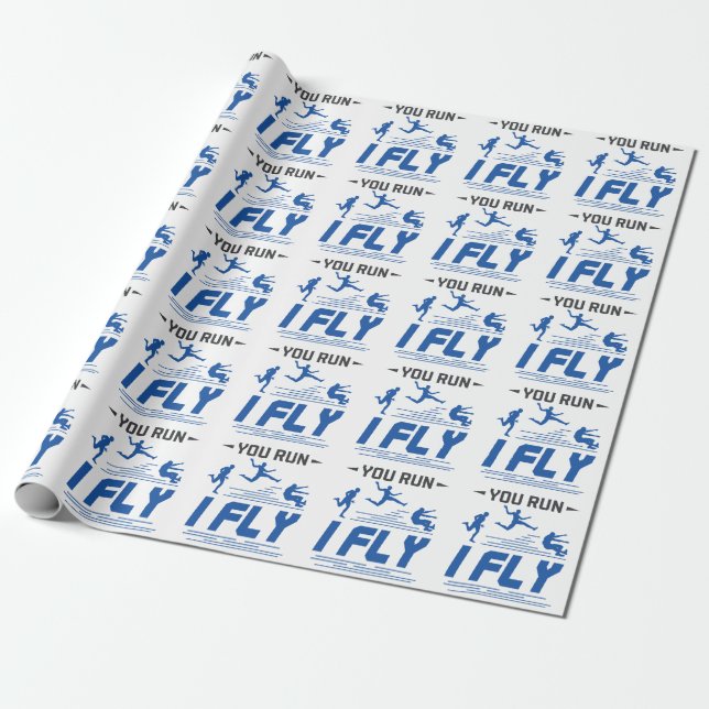 Track and Field Long Jump You Run I Fly Wrapping Paper (Unrolled)