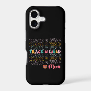 Track And Field Mom Groovy Running Mother’s Day