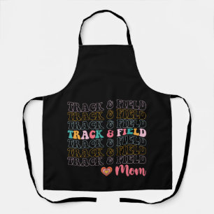 Track And Field Mom Groovy Running Mother’s Day Apron