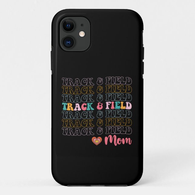 Track And Field Mom Groovy Running Mother’s Day Case-Mate iPhone Case (Back)
