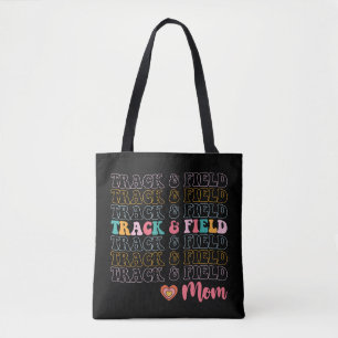 Track And Field Mom Groovy Running Mother’s Day Tote Bag