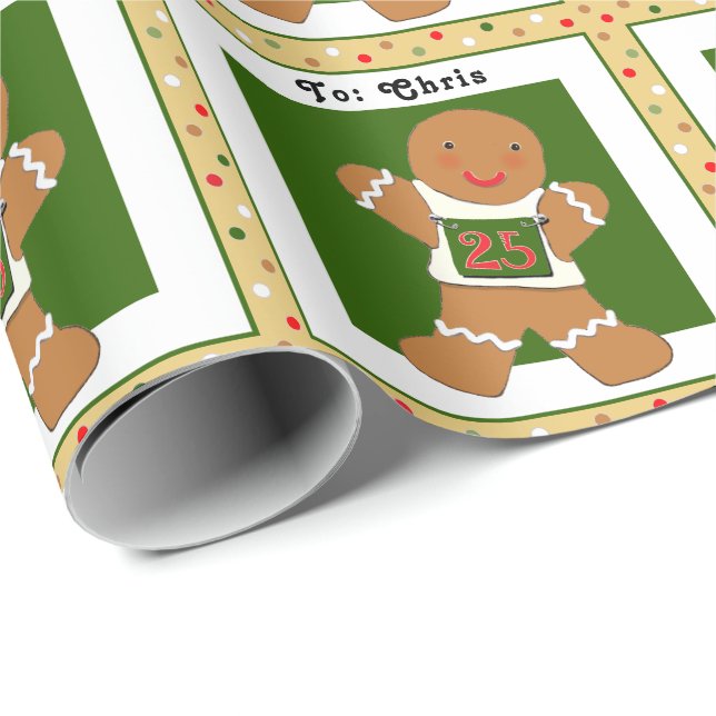 Track and Field Running Christmas Wrapping Paper (Roll Corner)