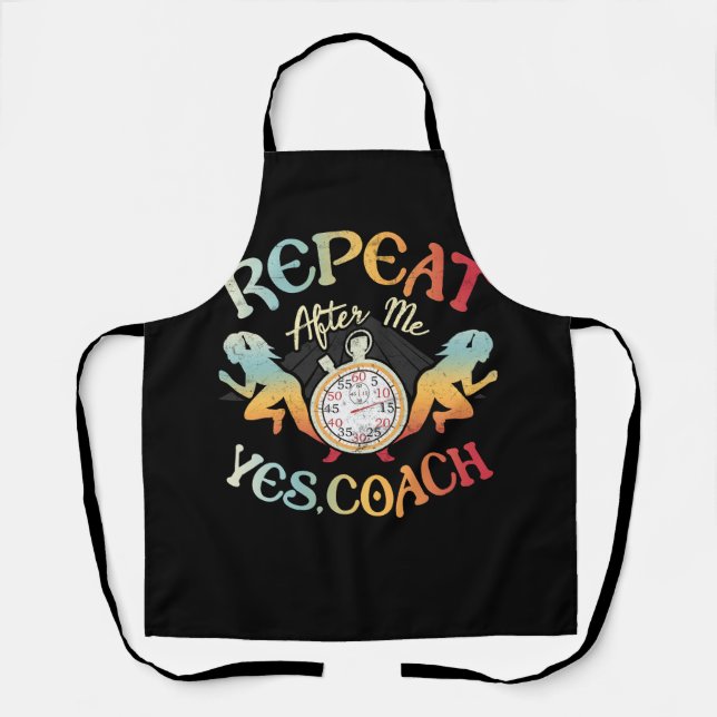 Track and Field School Sport Coaches Runner Repeat Apron (Front)