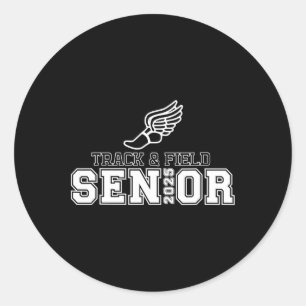 Track And Field Senior 2025 Graduation Year 1  Classic Round Sticker