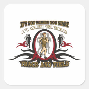 Track and Field Start Square Sticker