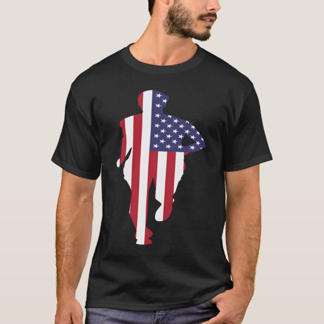 Track and Field US Runner USA Patriotic Sprinter T-Shirt (Front)