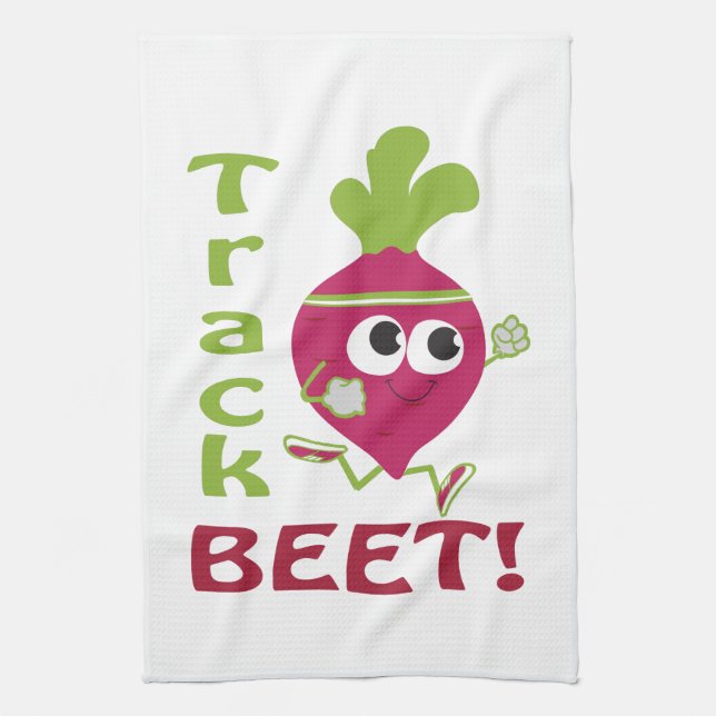 Track Beet Kitchen Towel (Vertical)