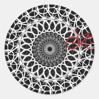 Track Bicycle Mandala Classic Round Sticker