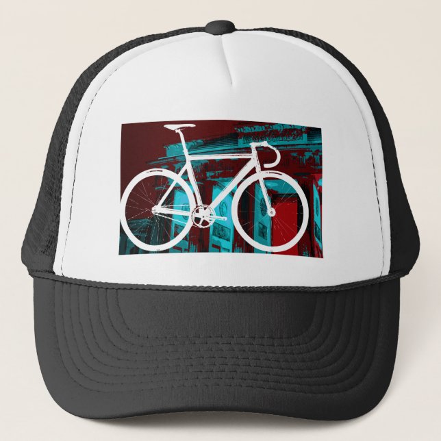 Track Bike Berlin - red blue Trucker Hat (Front)