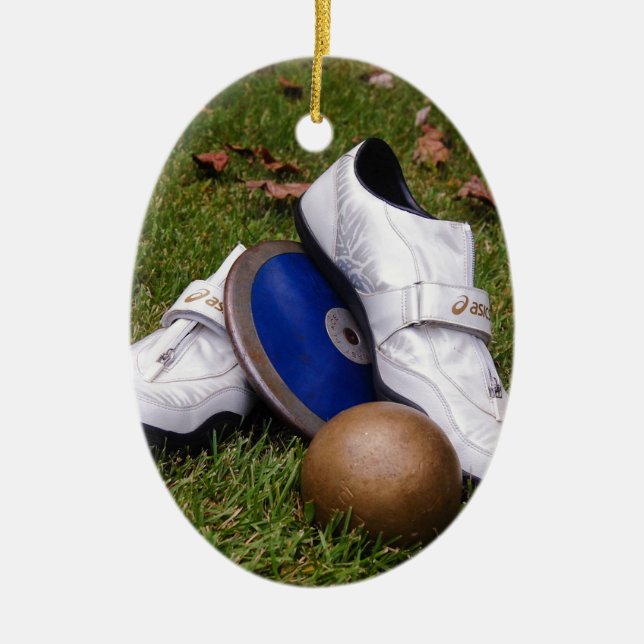 Track & Field Ceramic Ornament (Front)
