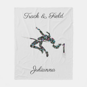 Track & Field High Bar Light Grey Fleece Blanket