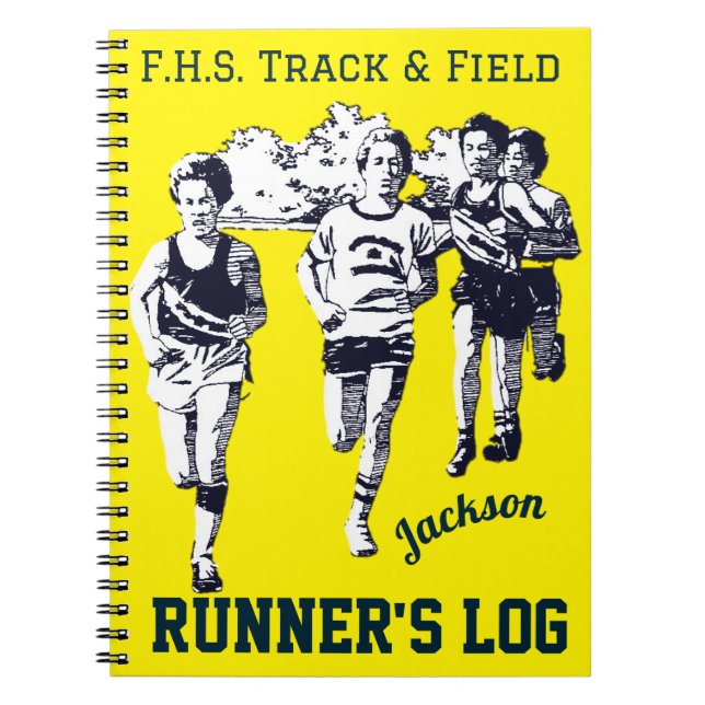 Track & Field Runner's Log Personalized Notebook (Front)