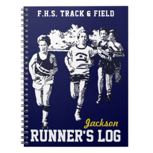Track & Field Runner's Log Personalized Notebook