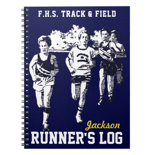 Track & Field Runner's Log Personalized Notebook (Front)