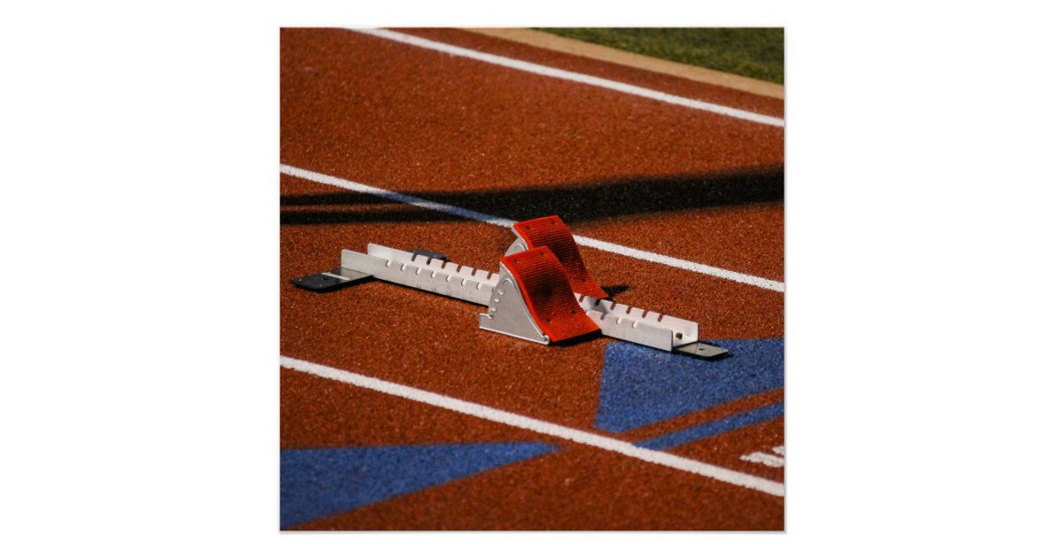 Track & Field Starting Blocks Wall Poster Zazzle