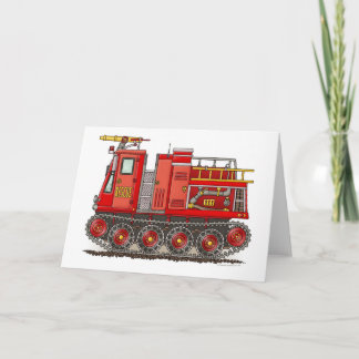 Track Fire Truck Greeting Card