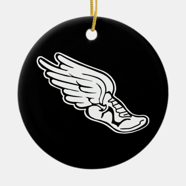 Track Logo Ornament w/name Black (Front)