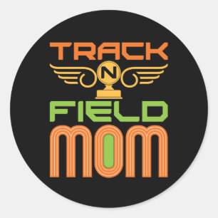 Track N Field Mom Classic Round Sticker