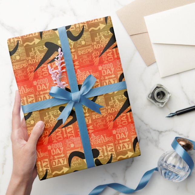 Track Runner Great Adventure Typography Wrapping Paper (Gifting)