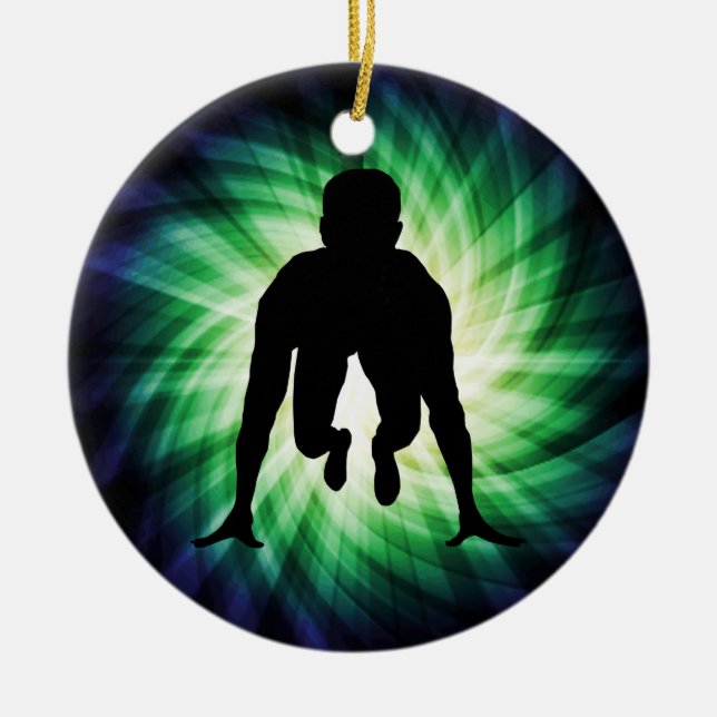Track Sprinter Ceramic Ornament (Front)