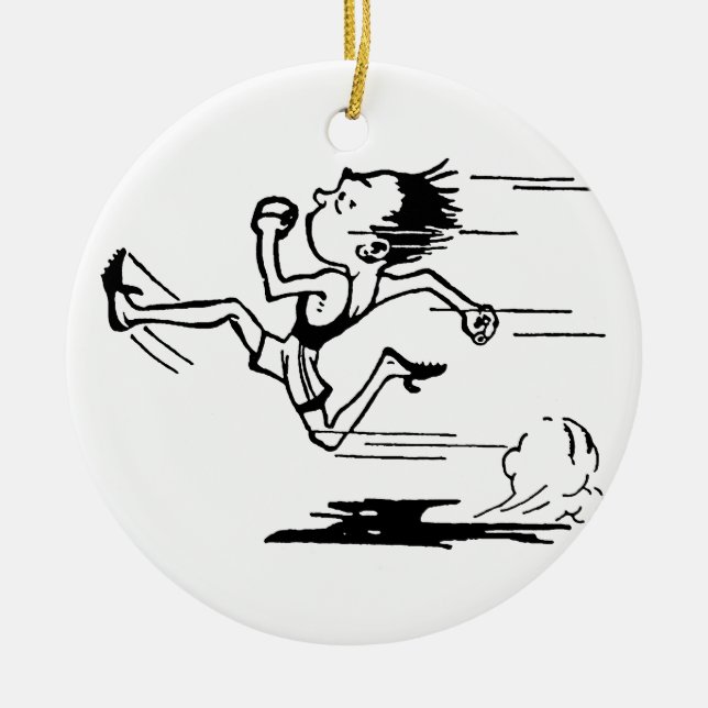 Track Star Ceramic Ornament (Front)