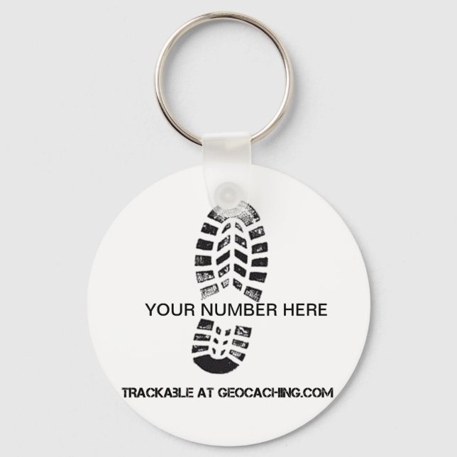 Trackable Boot Print Keychain (Front)