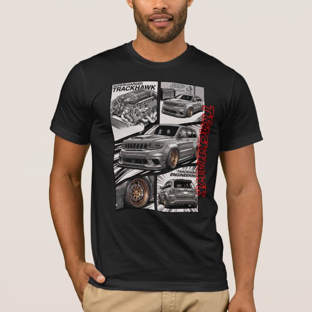 Trackhawk Supercharged V8 JDM Manga Panel T-Shirt (Front)
