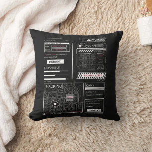 Tracking - Techno-Brutalist Streetwear Design Throw Pillow