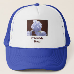 Trackside Mom hats Racing Blue Iris Flowers Floral