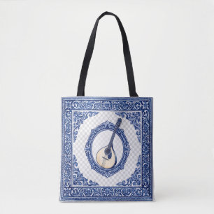 Tracolla per Chitarra con Motivo Azulejo EIniziale Tote Bag