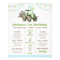 Tracteur à ballons verts Anniversaire Poster de ja
