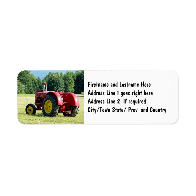 Tracteur agricole rouge antique (Devant)