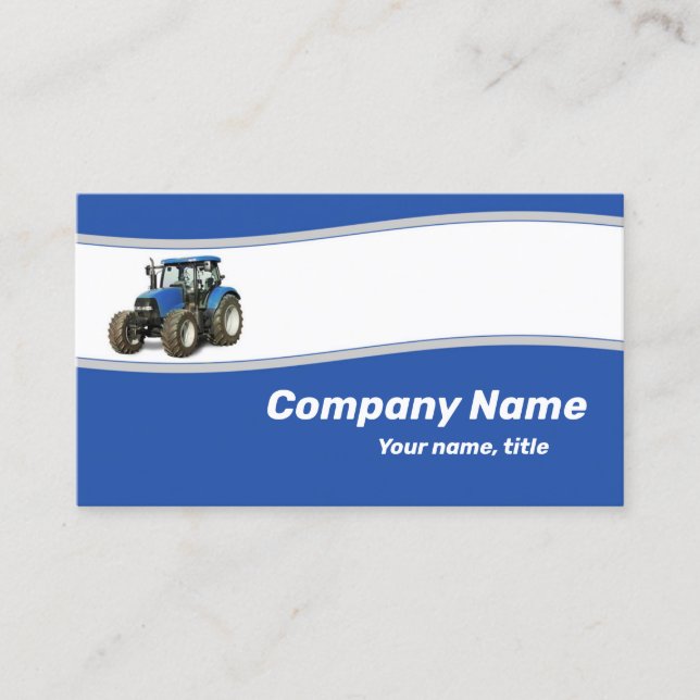 Tracteur bleu - Carte de visite d'approvisionnemen (Devant)