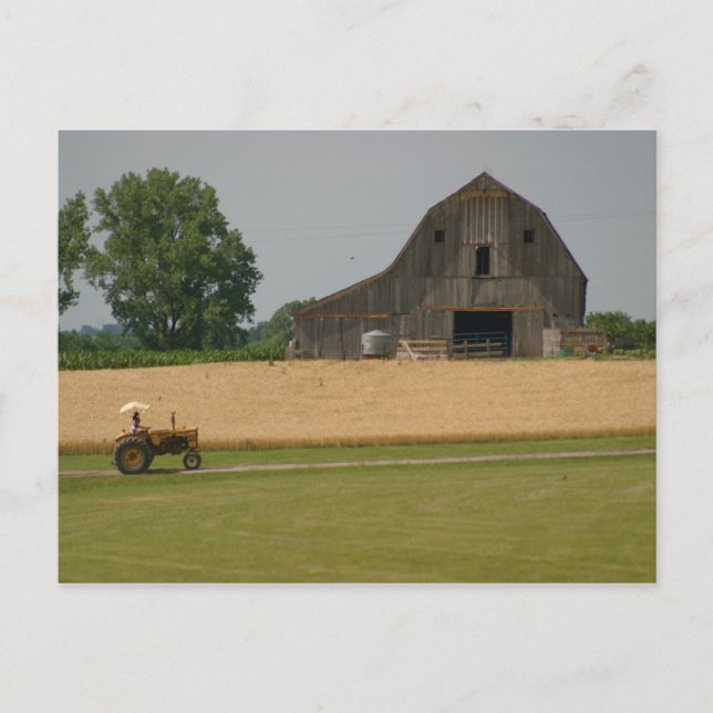 Tracteur classique et carte postale (Devant)