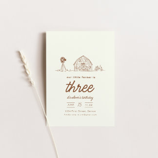 Tracteur de ranch agricole Invitation de fête d'an