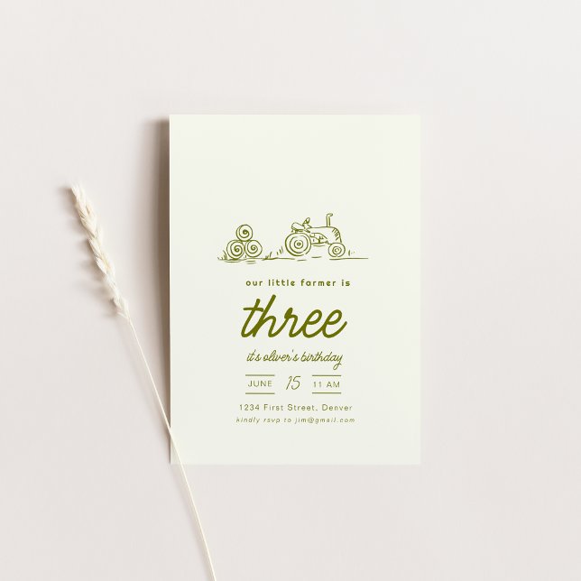 Tracteur de ranch agricole Invitation de fête d'an (Créateur téléchargé)