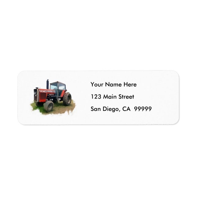 Tracteur rouge Massey Ferguson sur le terrain (Devant)