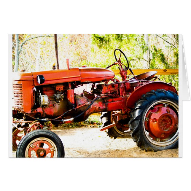 Tracteur rouge vintage (Devant horizontal)