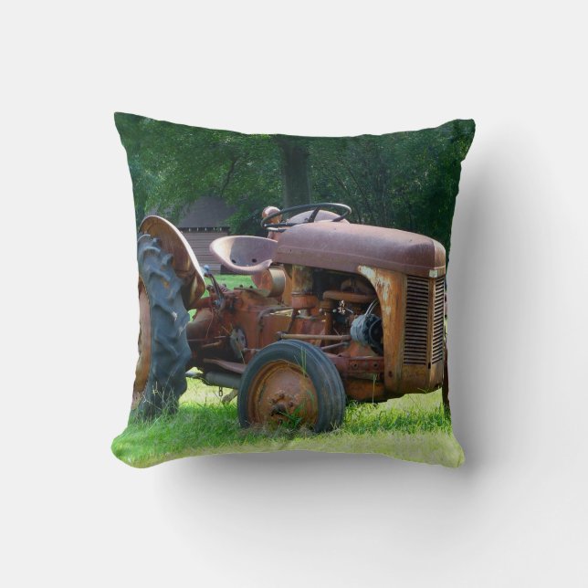 Tracteur rouillé lancer Oreiller (Recto)
