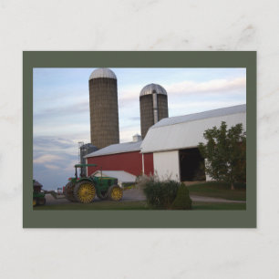 Tracteur sur carte postale agricole