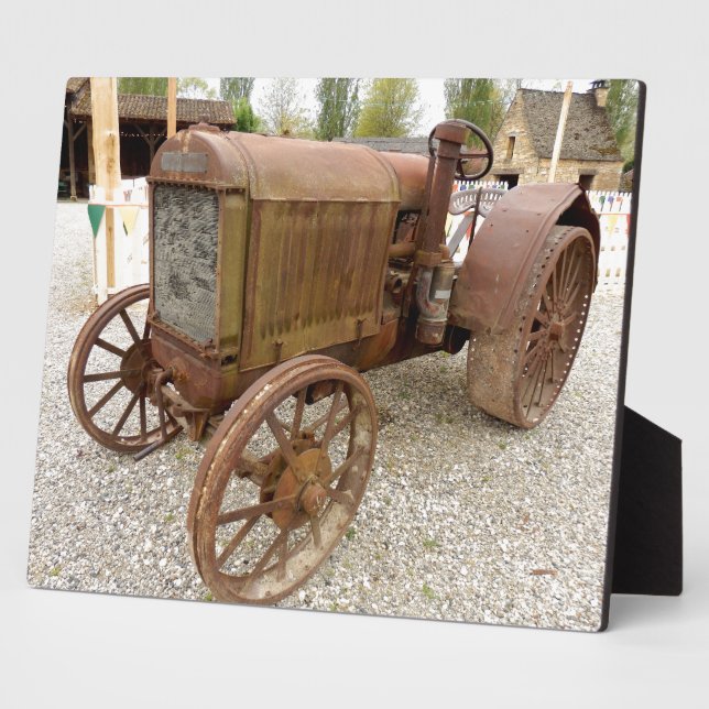 tracteur vintage rouillé Plaque (Côté)