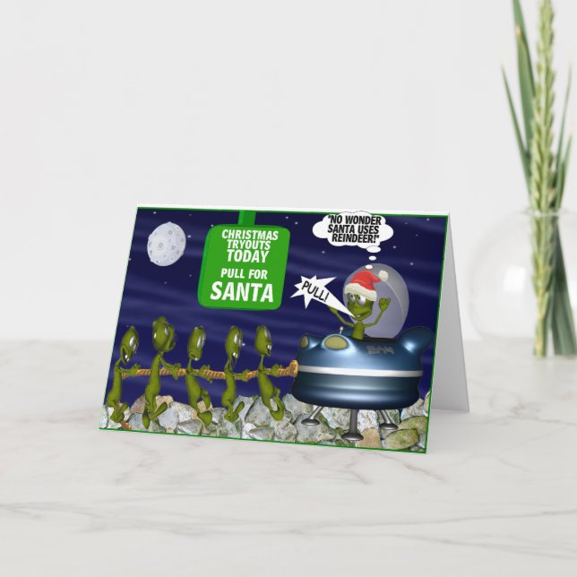 Traction drôle pour la carte de Noël de Père Noël (Devant)